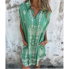 Alina | Luftiges Sommerkleid mit Taschen in Grün