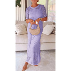 Valesse - Soft-Touch Maxikleid im Lagenlook in Lila