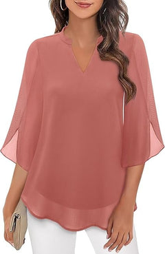 Zanyelle - Weichgriffige, mehrlagige Bluse in Rosa