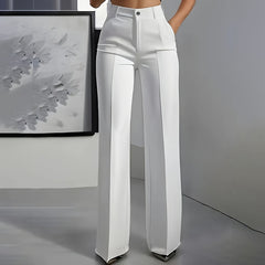 Damen-Anzughose mit hoher Taille in Weiß