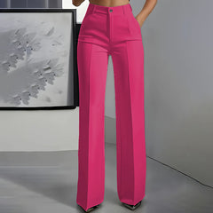 Damen-Anzughose mit hoher Taille in Rosenrot