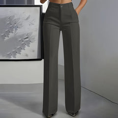 Damen-Anzughose mit hoher Taille in Dunkelgrau