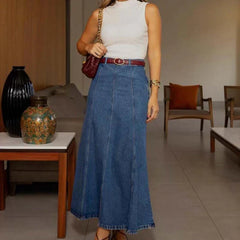 Tiaressa - Denim-Maxikleid in Blau