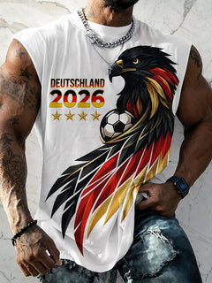 Herrenweste mit deutschem Fußballfan-Print in Weiß