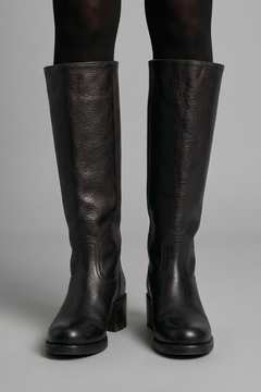 Stefanie | Damen Blockabsatz Wadenhohe Stiefel in Schwarz