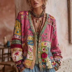 Stefanie | Elegante feine Strickjacke in Rosa