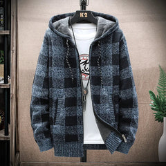 Trendige karierte Winterjacke - Drevon in Blau