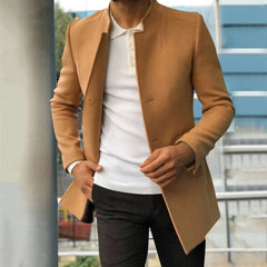 Moderner lässiger warmer Business-Mantel - Frido in Khaki