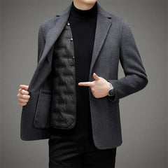 Stilvoller schicker Wollmantel - Malvin in Grau