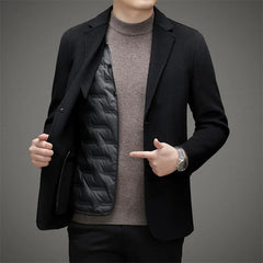 Stilvoller schicker Wollmantel - Malvin in Schwarz