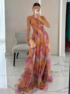 Stilvolles langes Abendkleid für Damen | Maxi in Orange