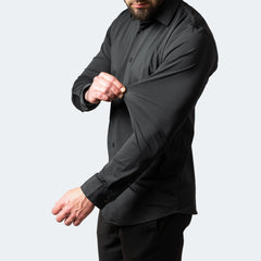 Jonathan | Herren Knitterfreies Stretchhemd in Schwarz