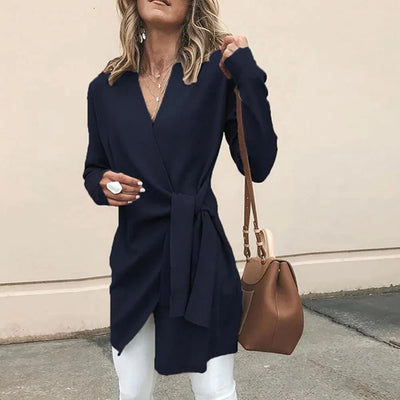 Strickstrickjacke mit Gürtel für Frauen - Anni