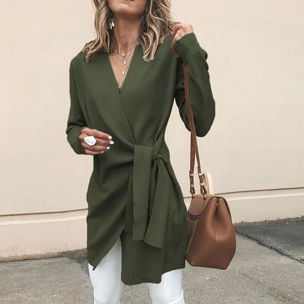 Strickstrickjacke mit Gürtel für Frauen - Anni