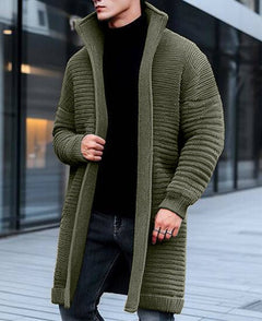 Peder - Lange Strickjacke in Grün
