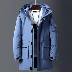 Stylische Herren-Kapuzenjacke mit mehreren Taschen - Wernher in Blau