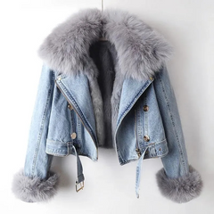 Stylische Jeansjacke für Damen | Winter in Hellblau