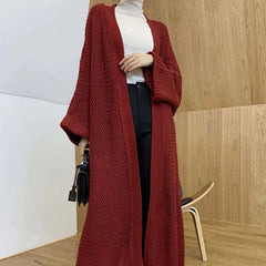 Stylische Strickjacke in Übergröße - Erna in Weinrot
