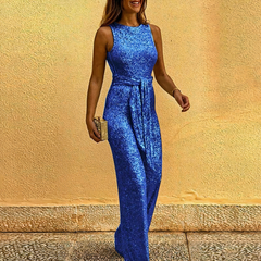 Stylischer Glitzer-Jumpsuit für Damen | Eleganter in Blau