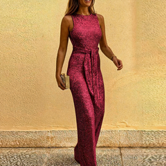 Stylischer Glitzer-Jumpsuit für Damen | Eleganter in Rot