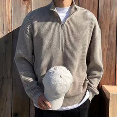 Stylischer Pullover mit Reißverschluss für Herren - Henno in Grau