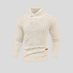 Stylischer warmer Pullover für Herren | Strick in Creme
