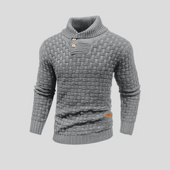 Stylischer warmer Pullover für Herren | Strick in Grau