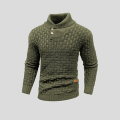 Stylischer warmer Pullover für Herren | Strick in Grün