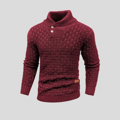 Stylischer warmer Pullover für Herren | Strick in Rot