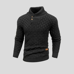 Stylischer warmer Pullover für Herren | Strick in Schwarz