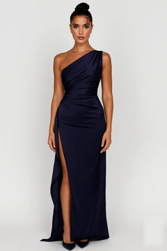 Valentina | Maxikleid mit hohem Beinschlitz in Dunkelblau