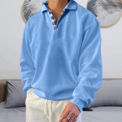 Detlef | Herren Leichter Polo pullover in Hellblau