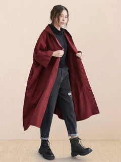 Susanne | Damen Oversized Windbreaker Jacke in Burgund