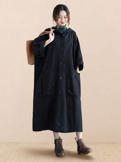 Susanne | Damen Oversized Windbreaker Jacke in Schwarz