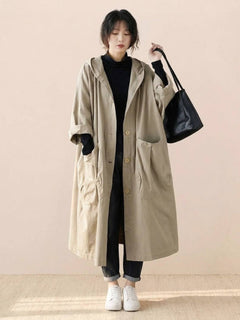 Susanne | Damen Oversized Windbreaker Jacke in Beige