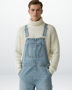Sven | Herren Lässige Taschen Denim Latzhose in Hellblau