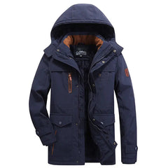 Wasserdichter Parka Wintermantel Kapuzenjacke in Marineblau