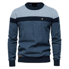 Thomas | Herren Klassischer Strick Pullover in Blau