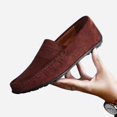 Klassische Wildleder Herren Loafers in Rot