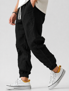 Timo | Herren Jogger Sommerhose in Schwarz