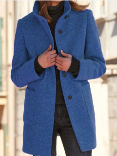 WarmWeave - Kuscheliger Mantel in Dunkelblau