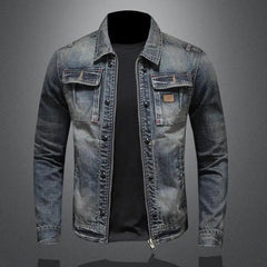Tobias | Herren Retro Vintage Jeansjacke mit Reißverschluss in Standard