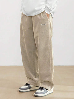 Tom | Herren Weite Baggy Hose Verstellbarer Bund in Beige