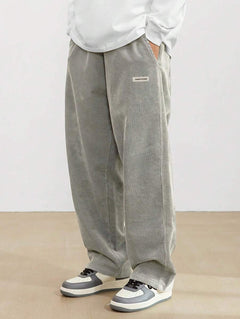 Tom | Herren Weite Baggy Hose Verstellbarer Bund in Grau