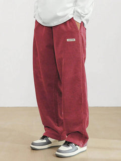 Tom | Herren Weite Baggy Hose Verstellbarer Bund in Rot