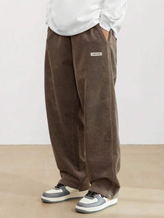 Tom | Herren Weite Baggy Hose Verstellbarer Bund in Braun