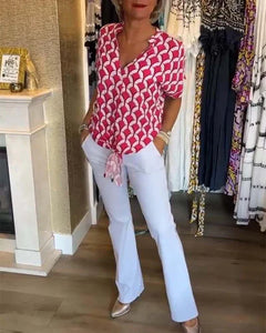 Miley - Oberteile - Bedruckte Freizeitbluse in Rot
