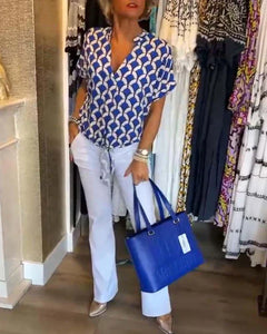 Miley - Oberteile - Bedruckte Freizeitbluse in Blau