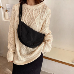 Trendige Halbmond-Crossbody-Tasche für Damen | Moderner in Schwarz