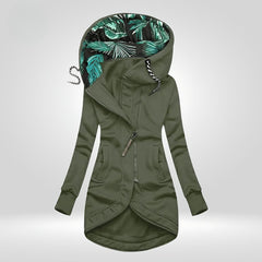 Trendige Winterjacke mit Kapuze für Frauen - Galina in Armeegrün
